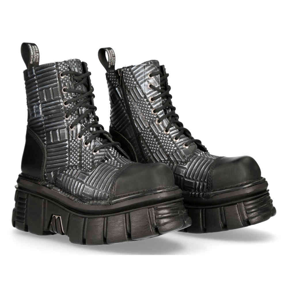 New Rock - M-MILI083C-C37 Platform Boots - Black